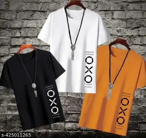 Multicolor Printed Poly Blend Tshirt I Casual I Fashion I Good Premium Quality Printed Tshirt Light Weight Fabric Tshirt (Pack of 3 Pcs)