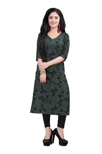 New Ethnic 4 You Women's Crepe Regular Kurta (etc186_s_Multicolored_Small)